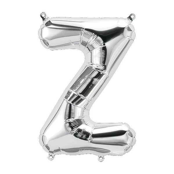 Balão de Festa Microfoil 34" 86cm - Letra Z Prata - 1 unidade - Qualatex Outlet - Rizzo