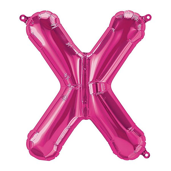 Balão de Festa Microfoil 34" 86cm - Letra X Magenta - 1 unidade - Qualatex Outlet - Rizzo