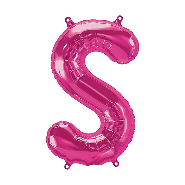 Balão de Festa Microfoil 34" 86cm - Letra S Magenta - 1 unidade - Qualatex Outlet - Rizzo