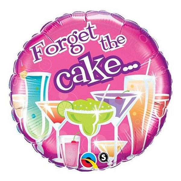 Balão de Festa Microfoil 18" 45cm - Redondo Forget the Cake - 1 unidade - Qualatex Outlet - Rizzo
