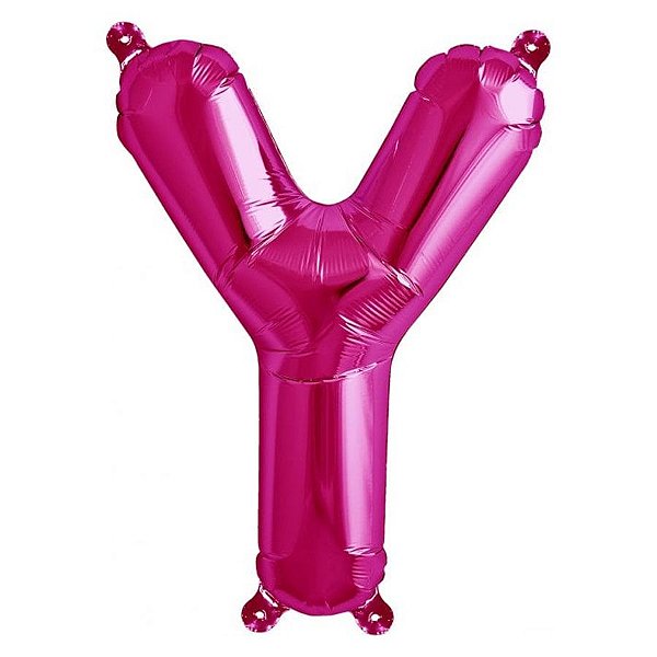 Balão de Festa Microfoil 16" 40cm - Letra Y Magenta - 1 unidade - Qualatex Outlet - Rizzo