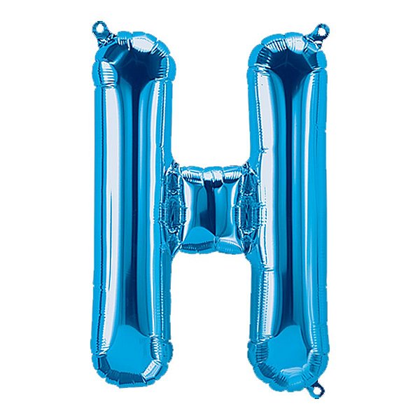 Balão de Festa Microfoil 34" 86cm - Letra H Azul - 1 unidade - Qualatex Outlet - Rizzo