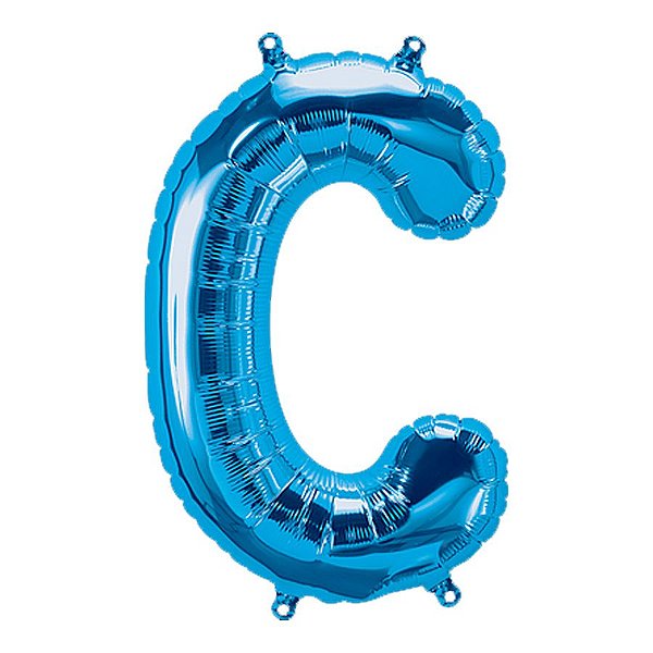 Balão de Festa Microfoil 34" 86cm - Letra C Azul - 1 unidade - Qualatex Outlet - Rizzo