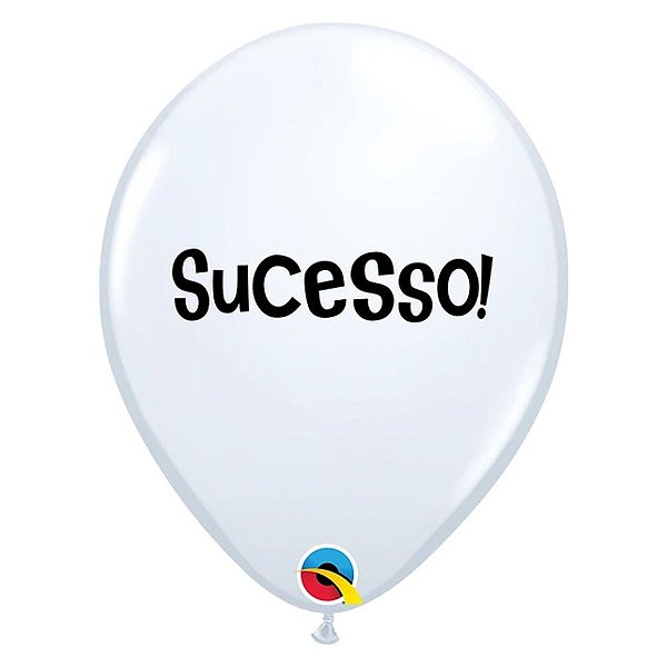 Balão de Festa Látex Liso Decorado - Sucesso Branco - 11" 27cm - 6 unidades - Qualatex Outlet - Rizzo