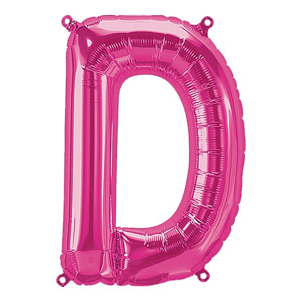 Balão de Festa Microfoil 16" 40cm - Letra D Magenta - 1 unidade - Qualatex Outlet - Rizzo