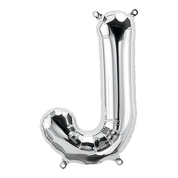 Balão de Festa Microfoil 16" 40cm - Letra J Prata - 1 unidade - Qualatex Outlet - Rizzo