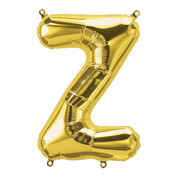 Balão de Festa Microfoil 16" 40cm - Letra Z Ouro - 1 unidade - Qualatex Outlet - Rizzo