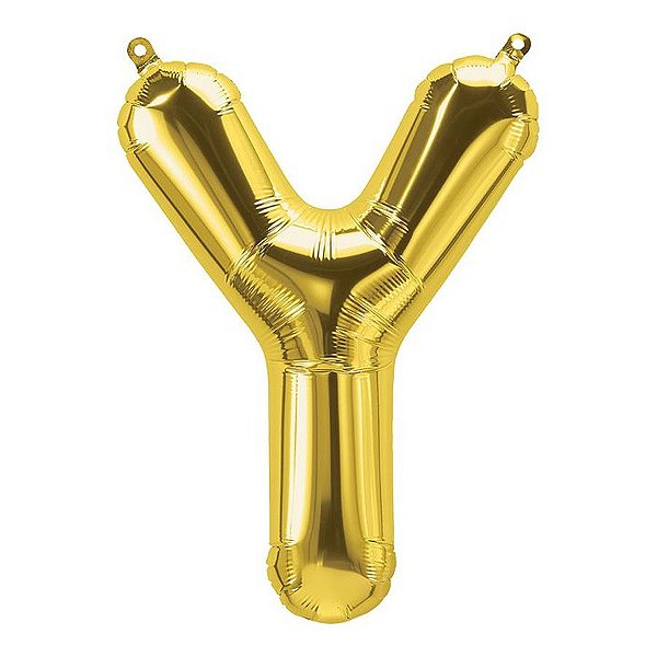 Balão de Festa Microfoil 16" 40cm - Letra Y Ouro - 1 unidade - Qualatex Outlet - Rizzo