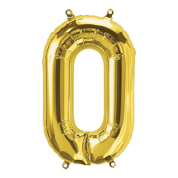 Balão de Festa Microfoil 16" 40cm - Letra O Ouro - 1 unidade - Qualatex Outlet - Rizzo