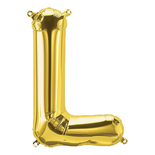 Balão de Festa Microfoil 16" 40cm - Letra L Ouro - 1 unidade - Qualatex Outlet - Rizzo