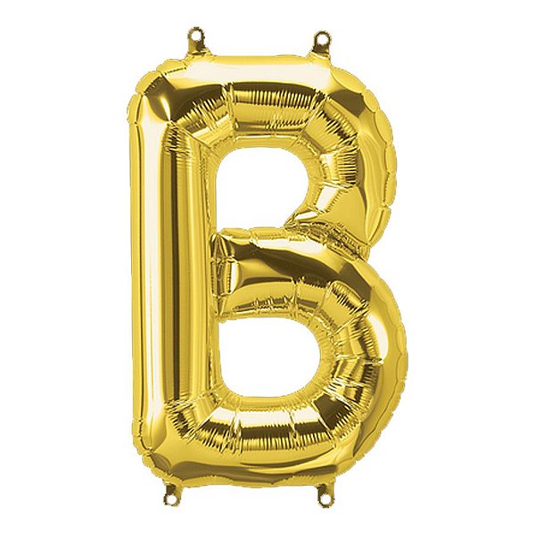 Balão de Festa Microfoil 16" 40cm - Letra B Ouro - 1 unidade - Qualatex Outlet - Rizzo