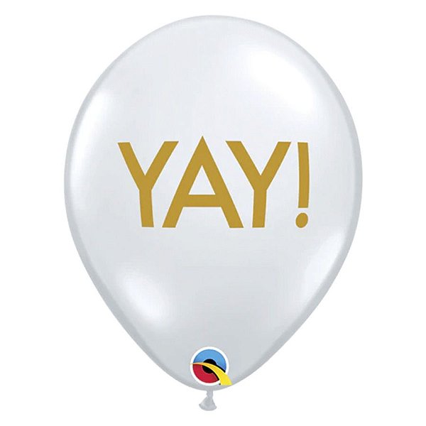 Balão de Festa Látex Liso Decorado - Yay! Damante Transparente - 11" 27cm - 50 unidades - Qualatex Outlet - Rizzo