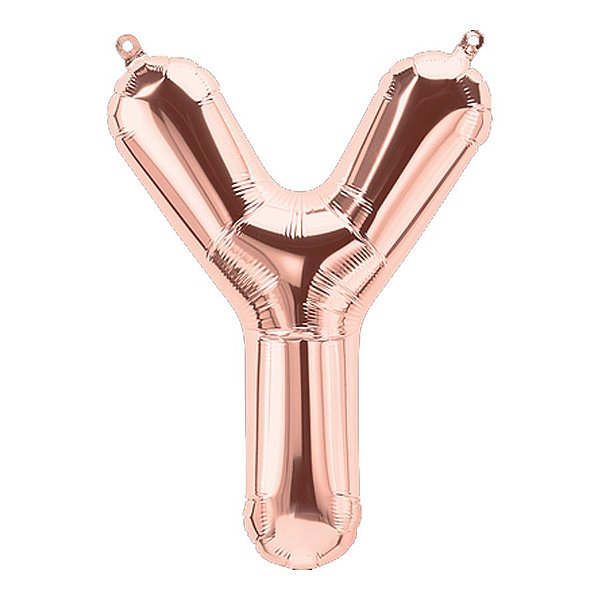 Balão de Festa Microfoil 34" 86cm - Letra Y Ouro Rose - 1 unidade - Qualatex Outlet - Rizzo