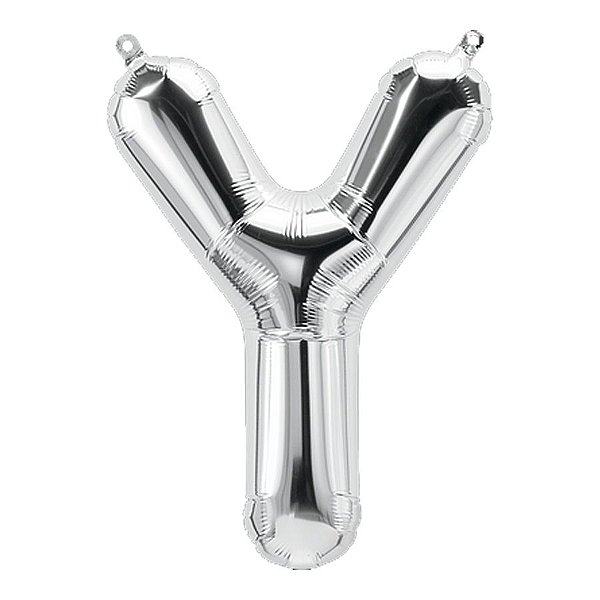 Balão de Festa Microfoil 34" 86cm - Letra Y Prata - 1 unidade - Qualatex Outlet - Rizzo