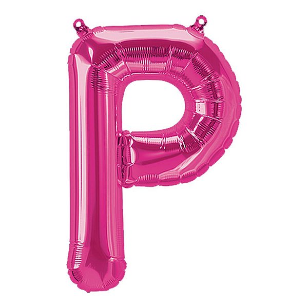 Balão de Festa Microfoil 34" 86cm - Letra P Magenta - 1 unidade - Qualatex Outlet - Rizzo