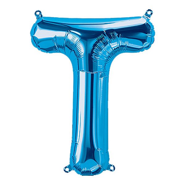 Balão de Festa Microfoil 34" 86cm - Letra T Azul - 1 unidade - Qualatex Outlet - Rizzo