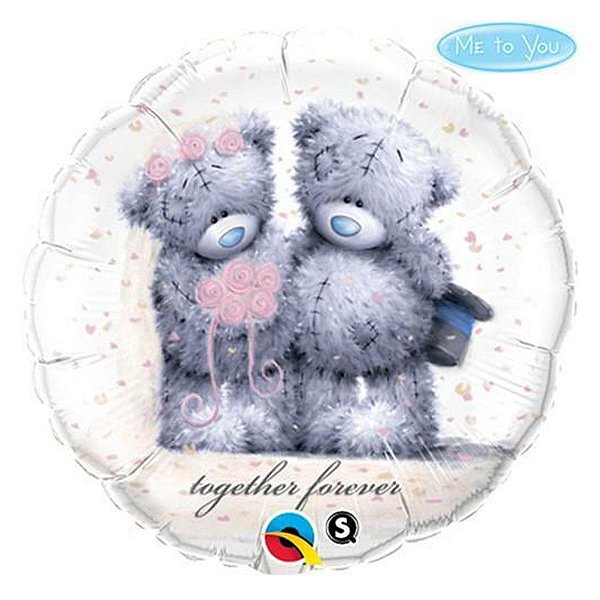 Balão de Festa Microfoil 18" 45cm - Tatty Teddy Juntos Para Sempre - 1 unidade - Qualatex Outlet - Rizzo