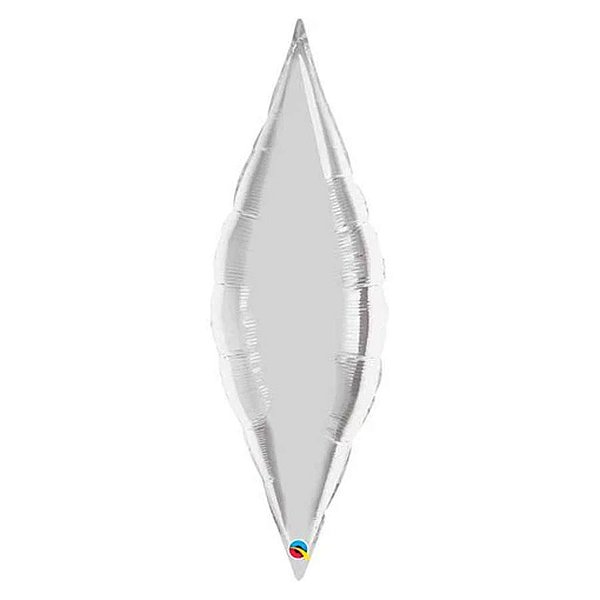 Balão de Festa Microfoil 38" 96cm - Taper Prata - 1 unidade - Qualatex Outlet - Rizzo