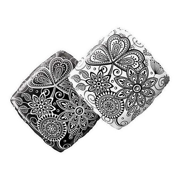 Balão de Festa Microfoil 18" 45cm - Diamante Estampa Damasco - 1 unidade - Qualatex Outlet - Rizzo