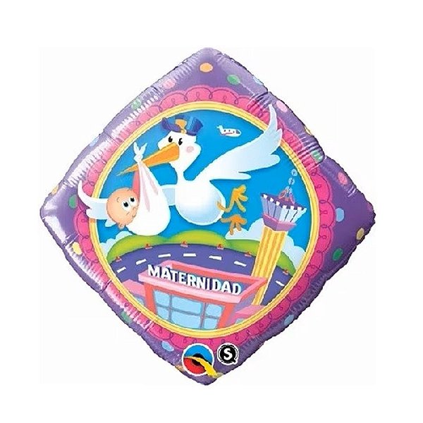 Balão de Festa Microfoil 18" 45cm - Diamante Maternidade Delivery - 1 unidade - Qualatex Outlet - Rizzo