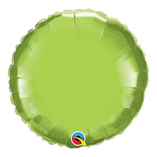 Balão de Festa Microfoil 18" 45cm - Redondo Verde Lima Metalizado - 1 unidade - Qualatex Outlet - Rizzo