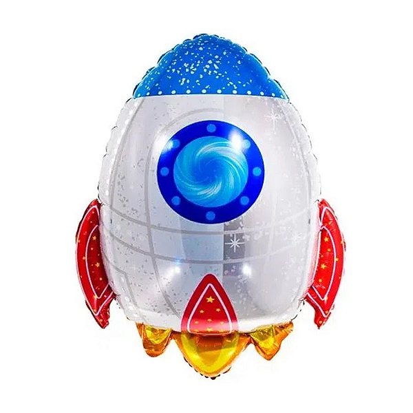 Balão de Festa Metalizado 30" 76cm - Foguete - 1 unidade - Rizzo