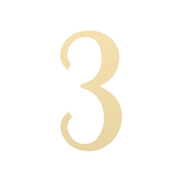 Transfer Para Balão Lettering Dourado - Número Três - 1 unidade - Cromus - Rizzo