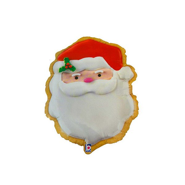 Balão de Festa Metalizado 24" 61cm - Rosto Papai Noel - 1 unidade - Rizzo