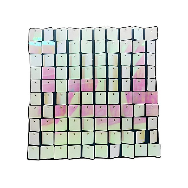 Painel Metalizado Shimmer Wall Branco Nacarado Rosa Claro - 30x30cm - 1 unidade - Rizzo