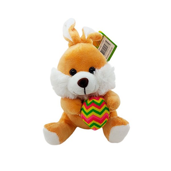 Coelho de Pelúcia Marrom - 15cm - 1 unidade - Rizzo