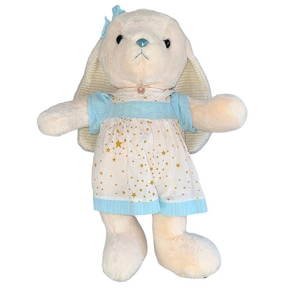 Coelha de Pelúcia com Vestido Estrelado - 50cm - 1 unidade - Rizzo
