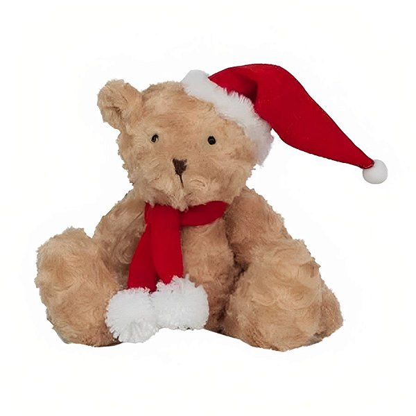 Urso de Pelúcia com Gorro e Cachecol Vermelho - 46cm - 1 unidade - Cromus - Rizzo