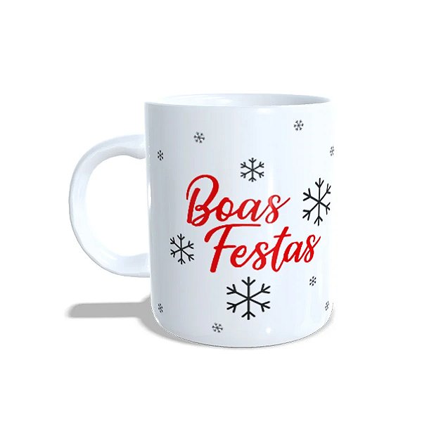 Caneca de Porcelana Boas Festas Urso Polar - 1 unidade - Rizzo