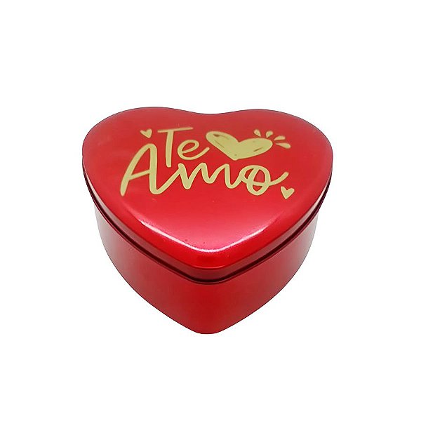 Lata Coração Personalizada - Te Amo - 12x5x11,8cm - 1 unidade - Rizzo