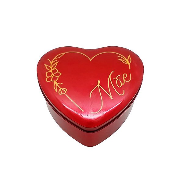 Lata Coração Personalizada - Mãe - 12x5x11,8cm - 1 unidade - Rizzo