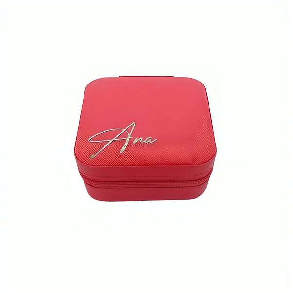 Mini Porta Joias Personalizado - Nome Elegante - Rosa Escuro - 1 unidade - Rizzo