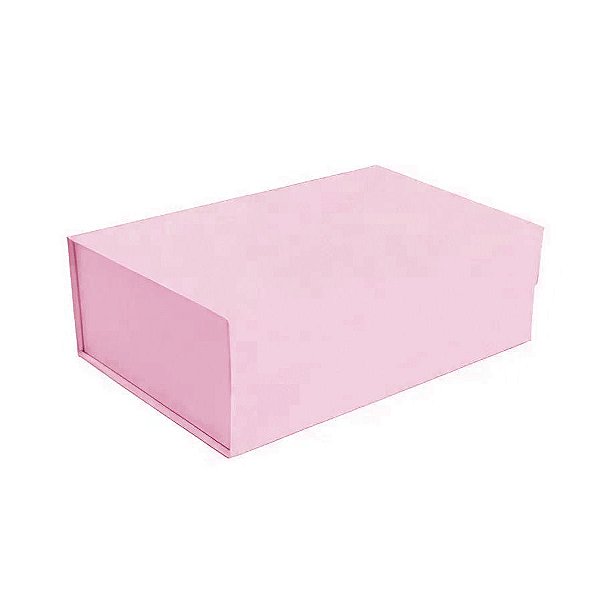Caixa de Papel Rígido Retangular Rosa Claro - 24x15cm - 1 unidade - Rizzo