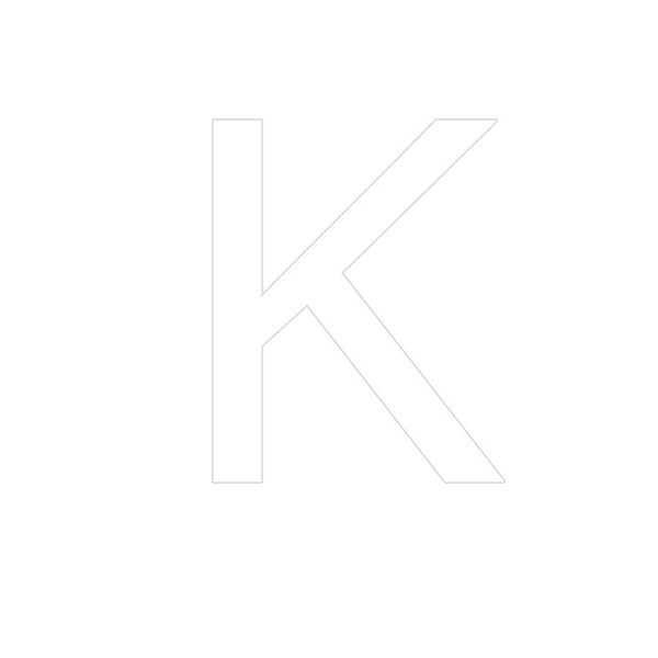 Transfer - Letra K - Branco - 1 unidade - Rizzo