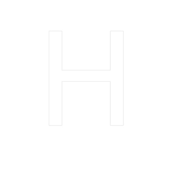 Transfer - Letra H - Branco - 1 unidade - Rizzo