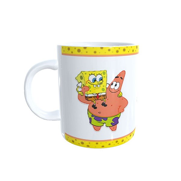 Caneca de Porcelana Personalizável c/ Nome Bob Esponja - 1 unidade - Rizzo Personalizado