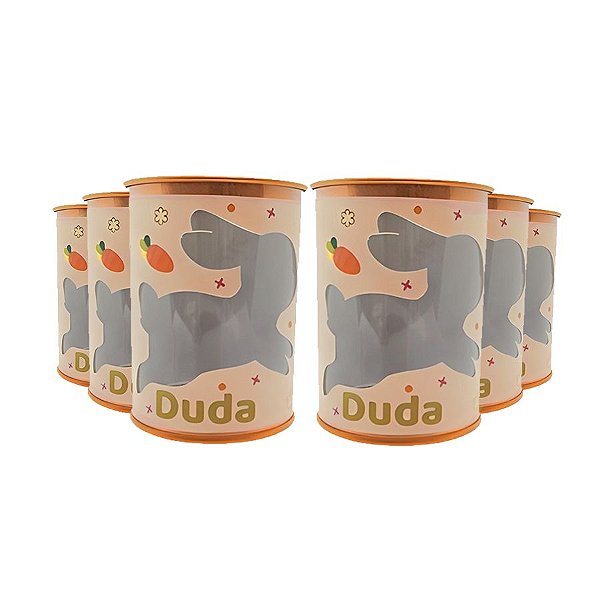 Tubo Lata com Visor Coelhinho 8,5x6,3cm - Cobre - 6 unidades - Rizzo Personalizado