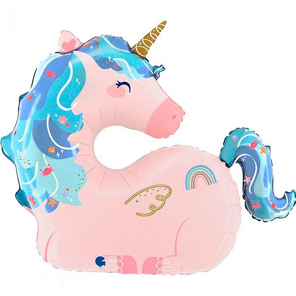 Balão de Festa Metalizado 30" 76cm - Maritime Unicorn - 1 unidade - Rizzo