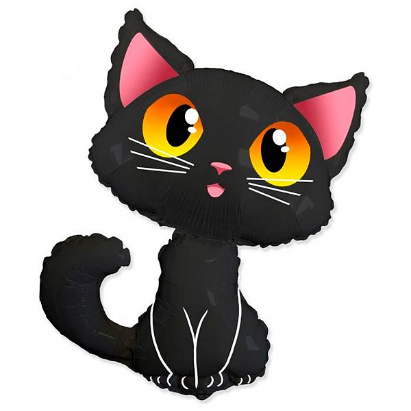 Balão de Festa Metalizado 36" 91cm - Black Cat - 1 unidade - Rizzo