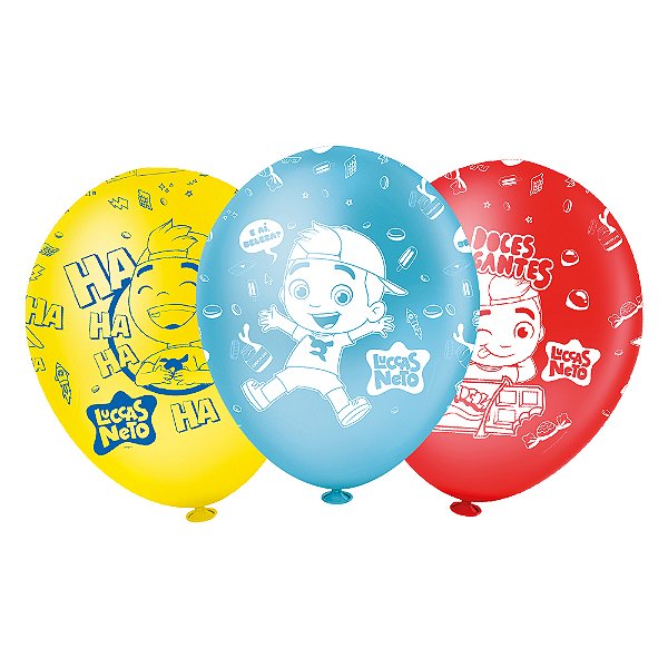 Balão Latex Premium 12 Pol. Luccas Neto - 10 Unidades - Regina Festas