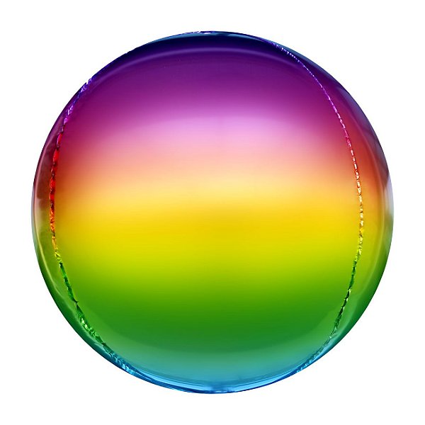 Balão Metalizado 20" Esfera Degradê Arco-íris - Mundo Bizarro