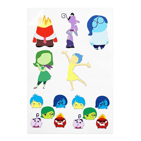 Folha com Adesivos DTF (UV) - Sentimentos - Silhuetas - 1 unidade - Rizzo Personalize