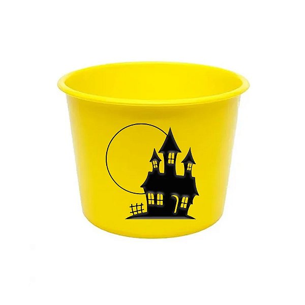 Balde de Pipoca Amarelo Personalizado - Casa Assombrada - 1 unidade - Rizzo