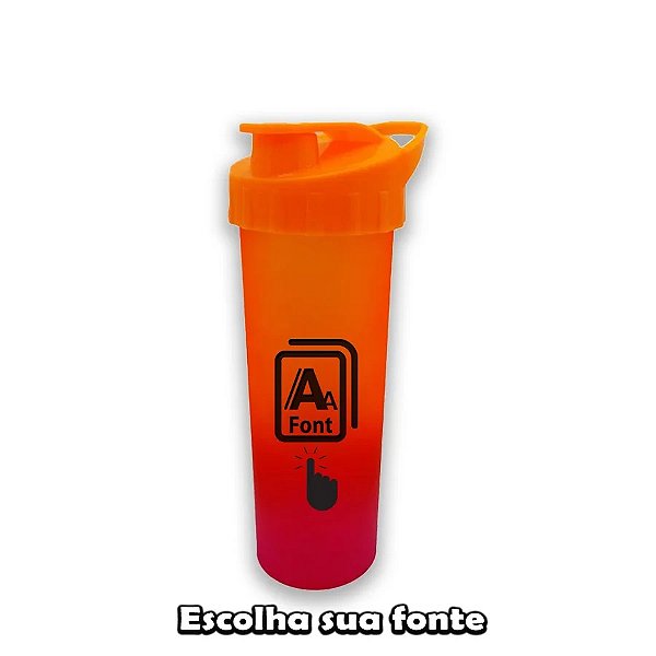 Garrafa Ice para Personalizar c/ Nome - Laranja e Pink Fosco  - 1 unidade - Rizzo Personalizado