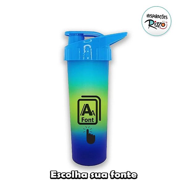 Garrafa Ice para Personalizar c/ Nome - Azul e Amarelo Fosco  - 1 unidade - Rizzo Personalizado