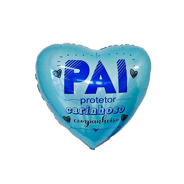Balão de Festa Metalizado 20" 50cm - Dia dos Pais - Azul - 1 unidade - Rizzo